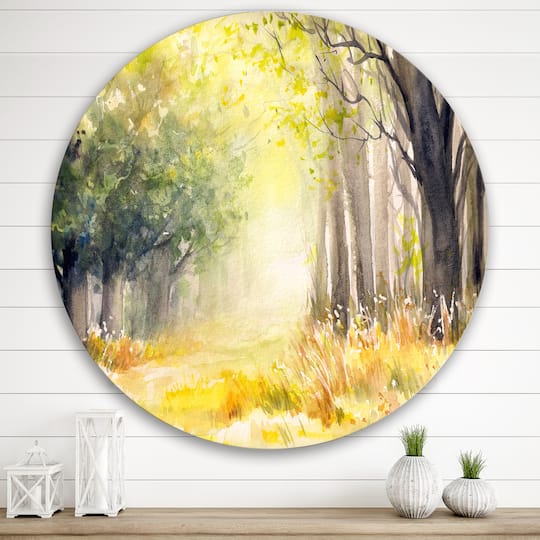 Designart - Bright Sunshine Through The Forest Trees IV